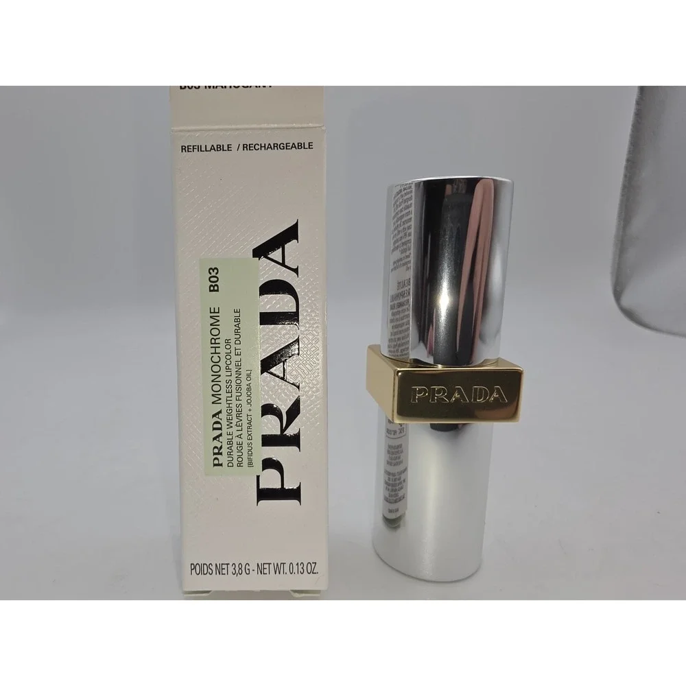 PRADA Monochrome Hyper Matte Lipstick B03 Mahogany Full Size Refillable 3.8g NIB